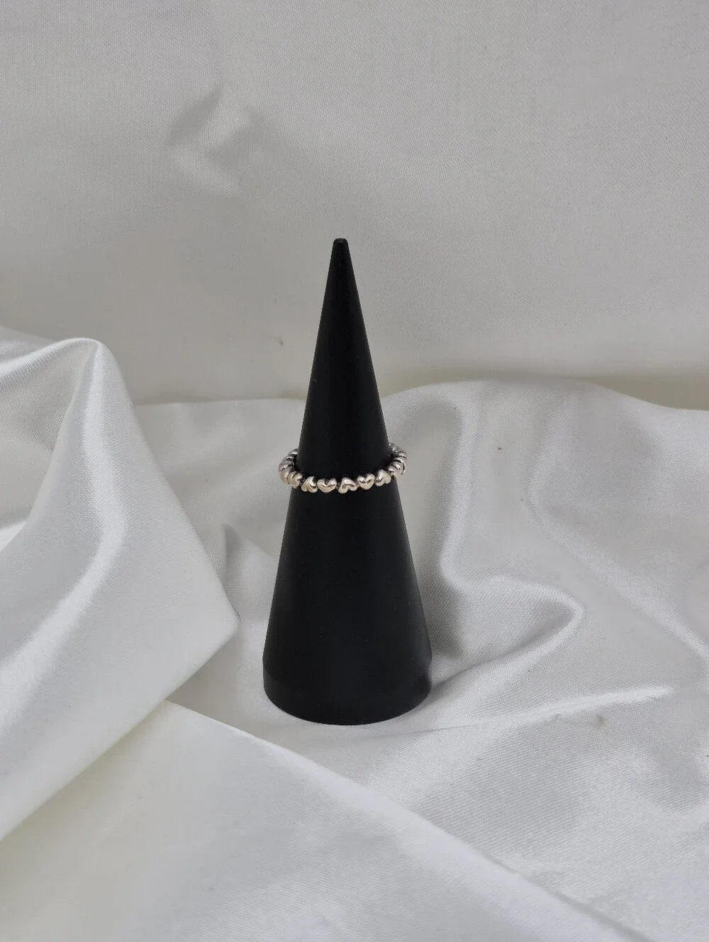 Genuine PANDORA RETIRED Chain Of Hearts ALE Sterling Silver Ring - SIZE 6